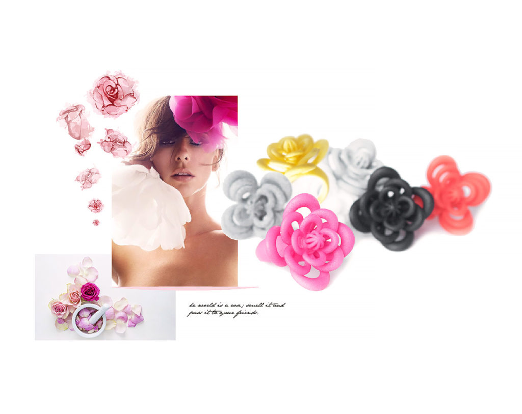 rose flower ring moodboard