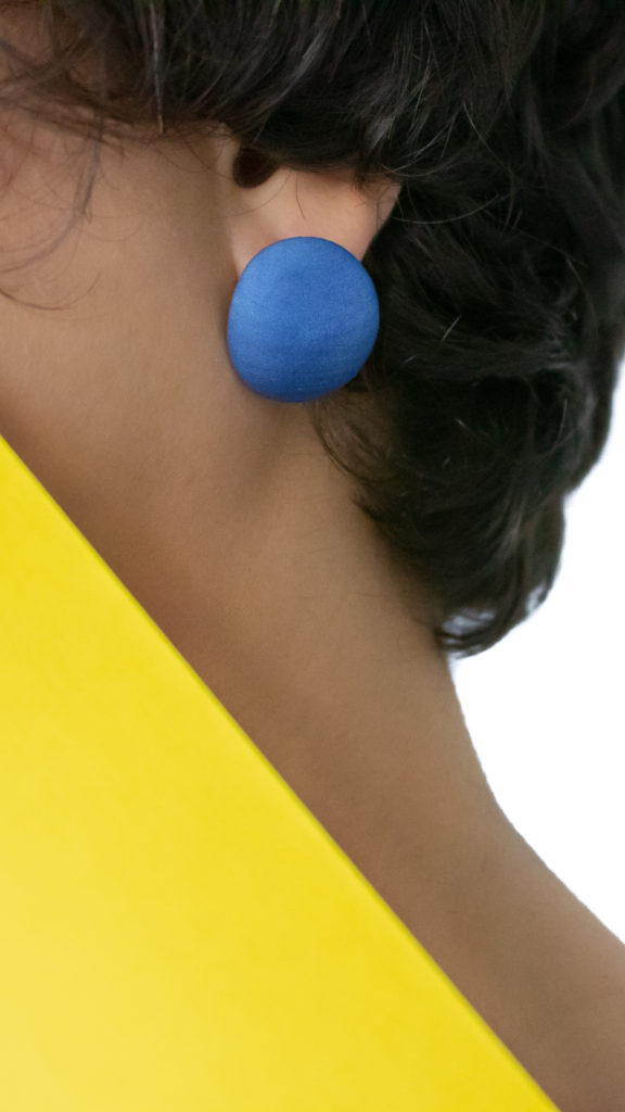 Nobahar Design Milano - Blue Minimal Earrings - hand dyed sintered nylon powder with silver 925 - Summer 2020 5
